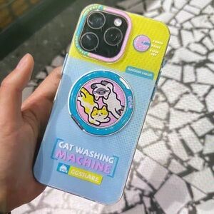 Cat Washing Machine Phone Case - Blue